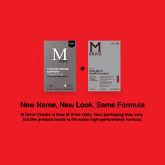 Close-up of Mdrive Classic capsules showing gluten-free, non-GMO formula