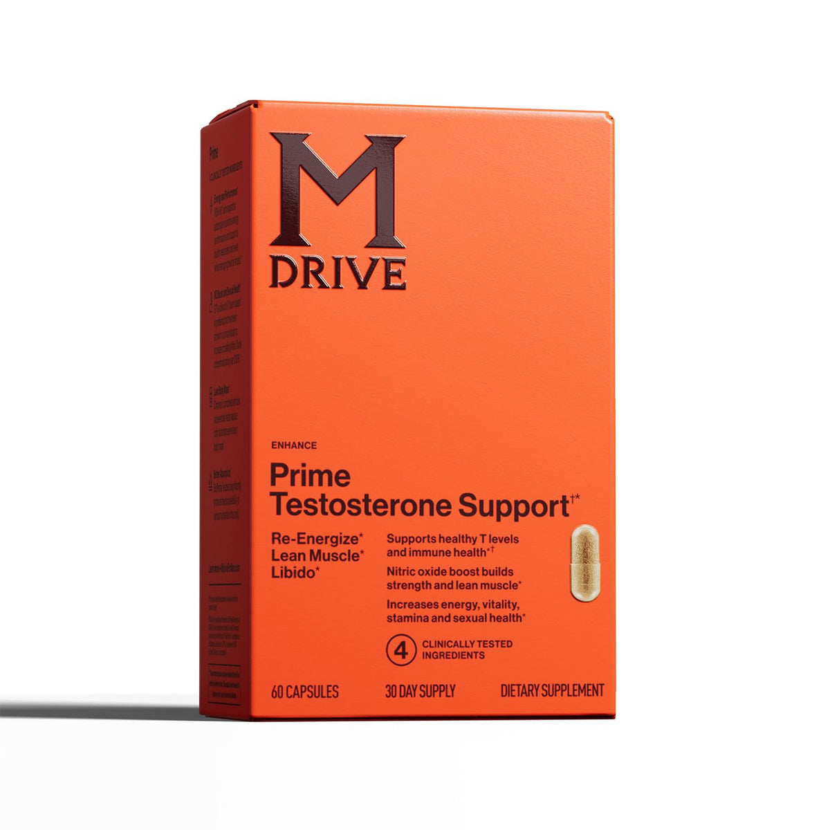 Mdrive Prime bottle front highlights energy and focus for men.