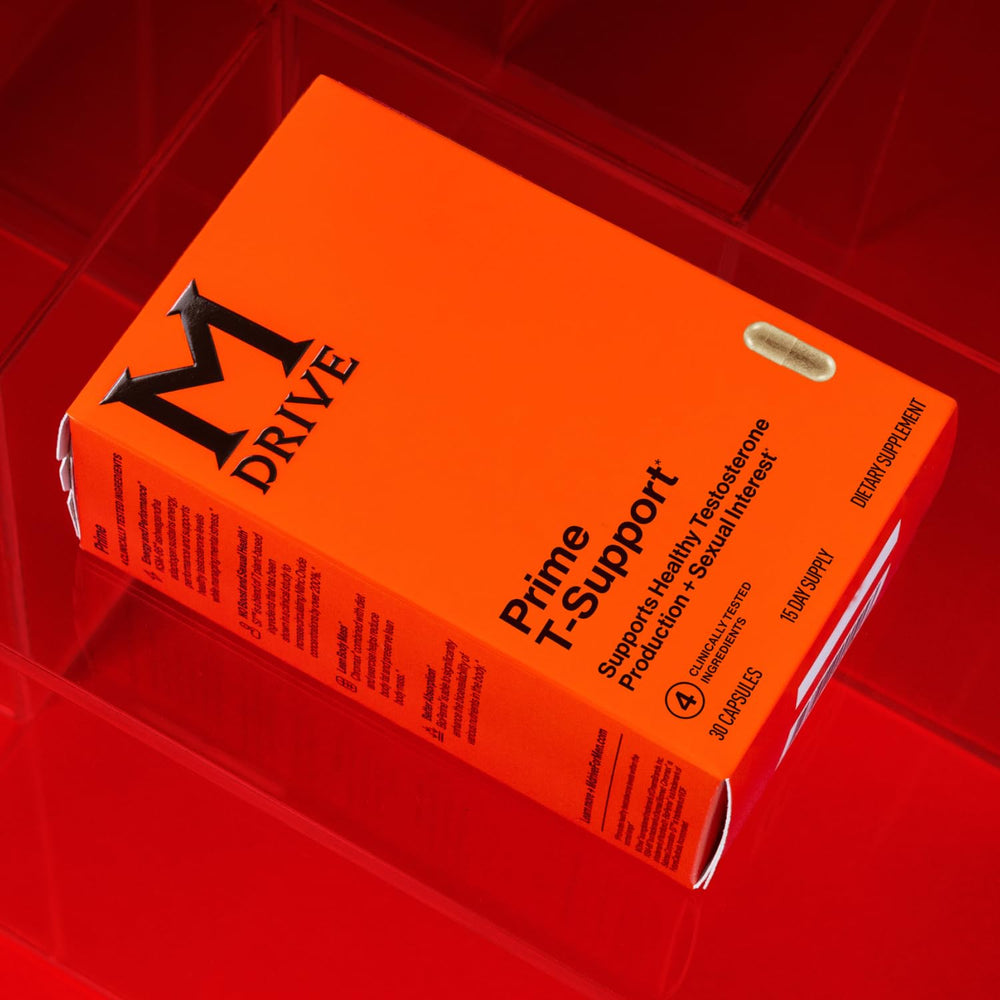 Mdrive Prime bottle side label with ingredients and recommended use
