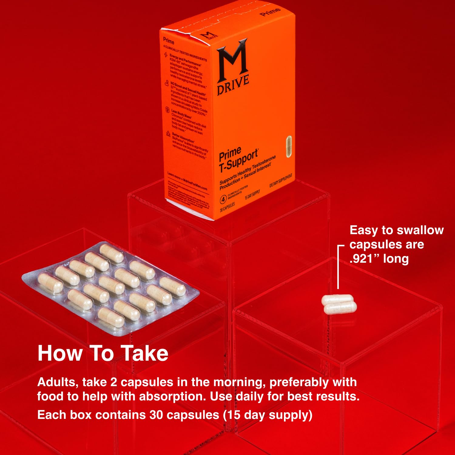 Mdrive Prime serving graphic showing 15 servings per container