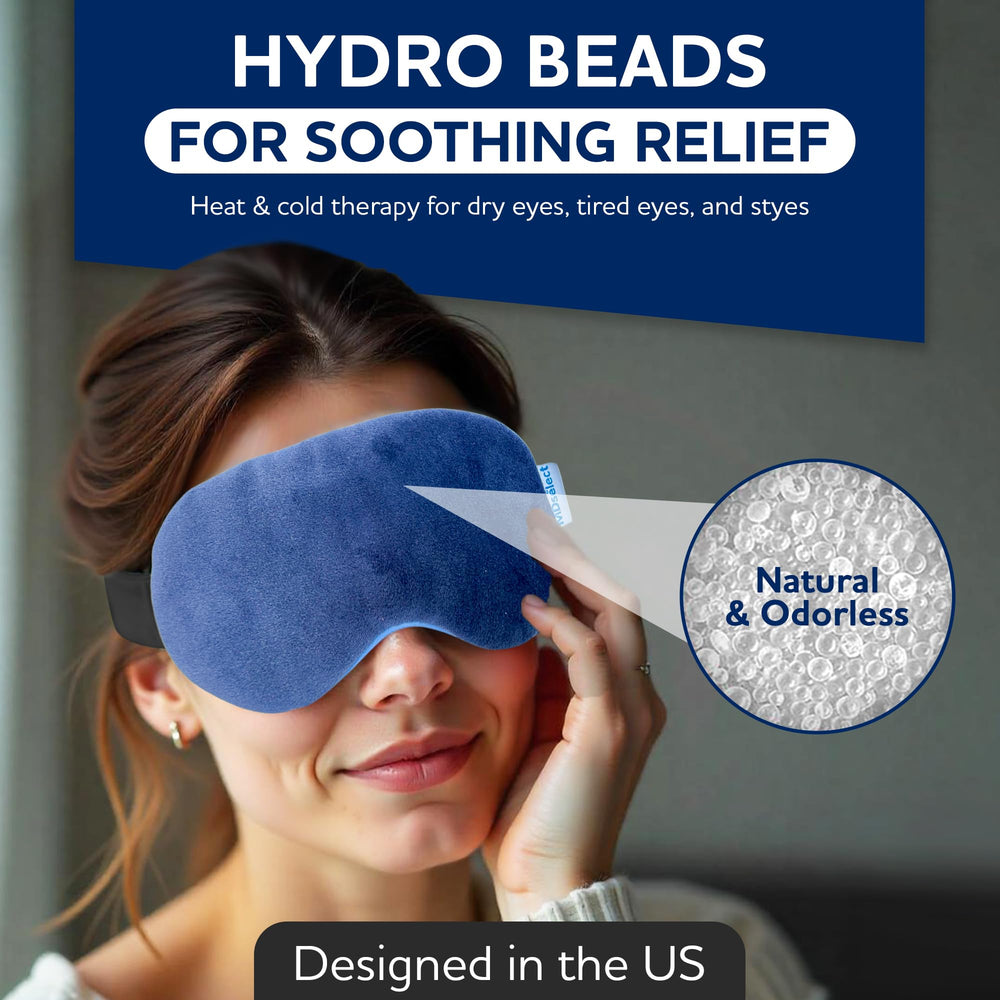 MDselect hydro beads eye mask for cold therapy to refresh tired eyes.
