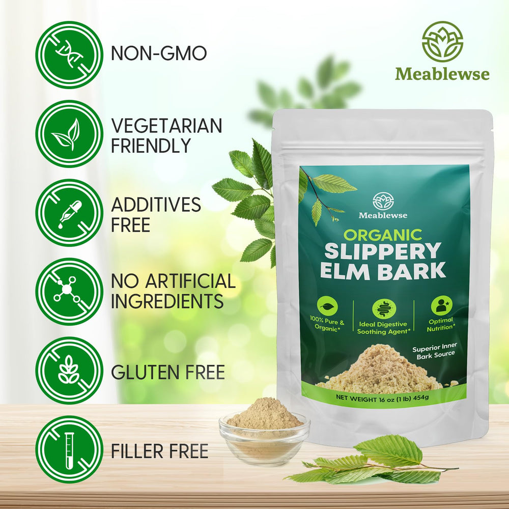 Meablewse Slippery Elm powder as part of a digestive balance routine.