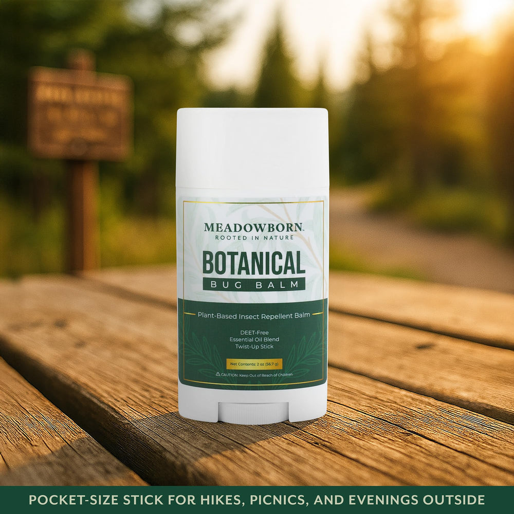 Meadowborn balm ideal for hiking, camping, and other outdoor activities.