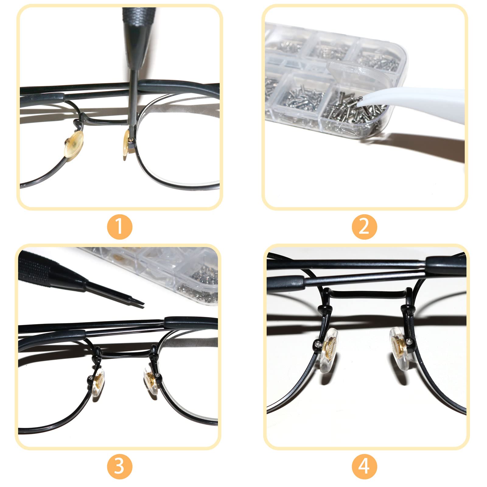 Mearun Solar eyeglass repair kit stainless steel tools ensure durability and rust resistance