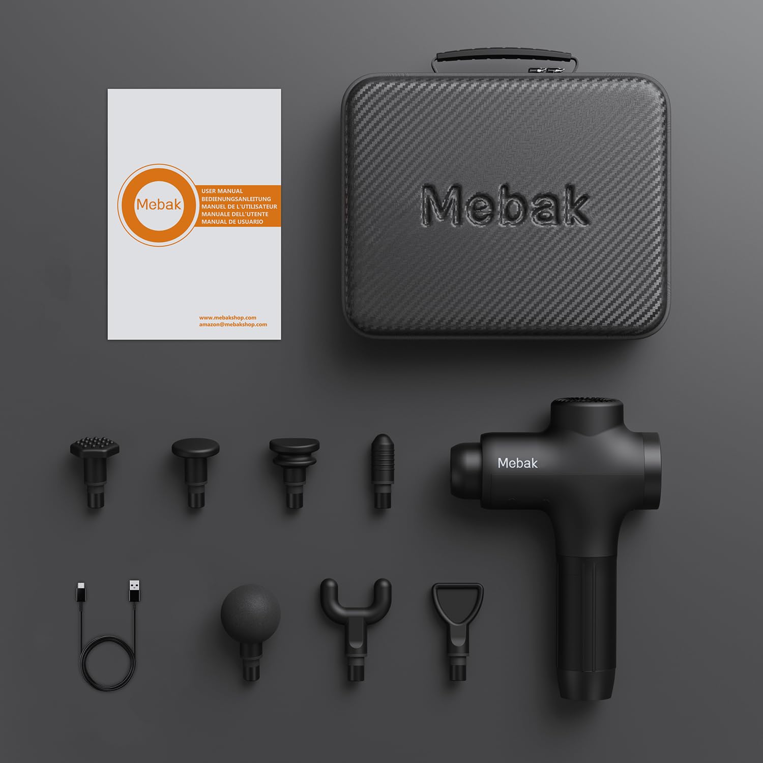 Mebak 3 charging cable included for easy recharging