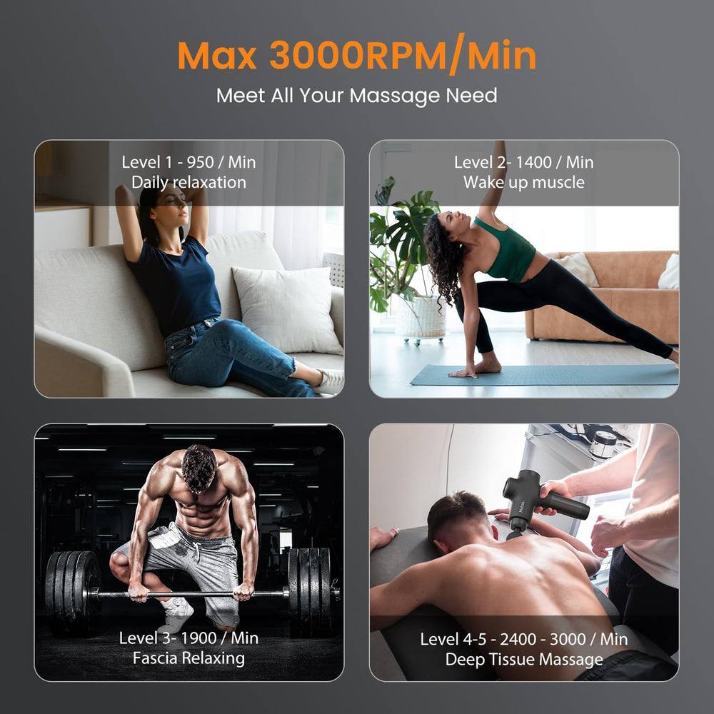 Mebak 3 seven-heads attachments laid out for versatile massage