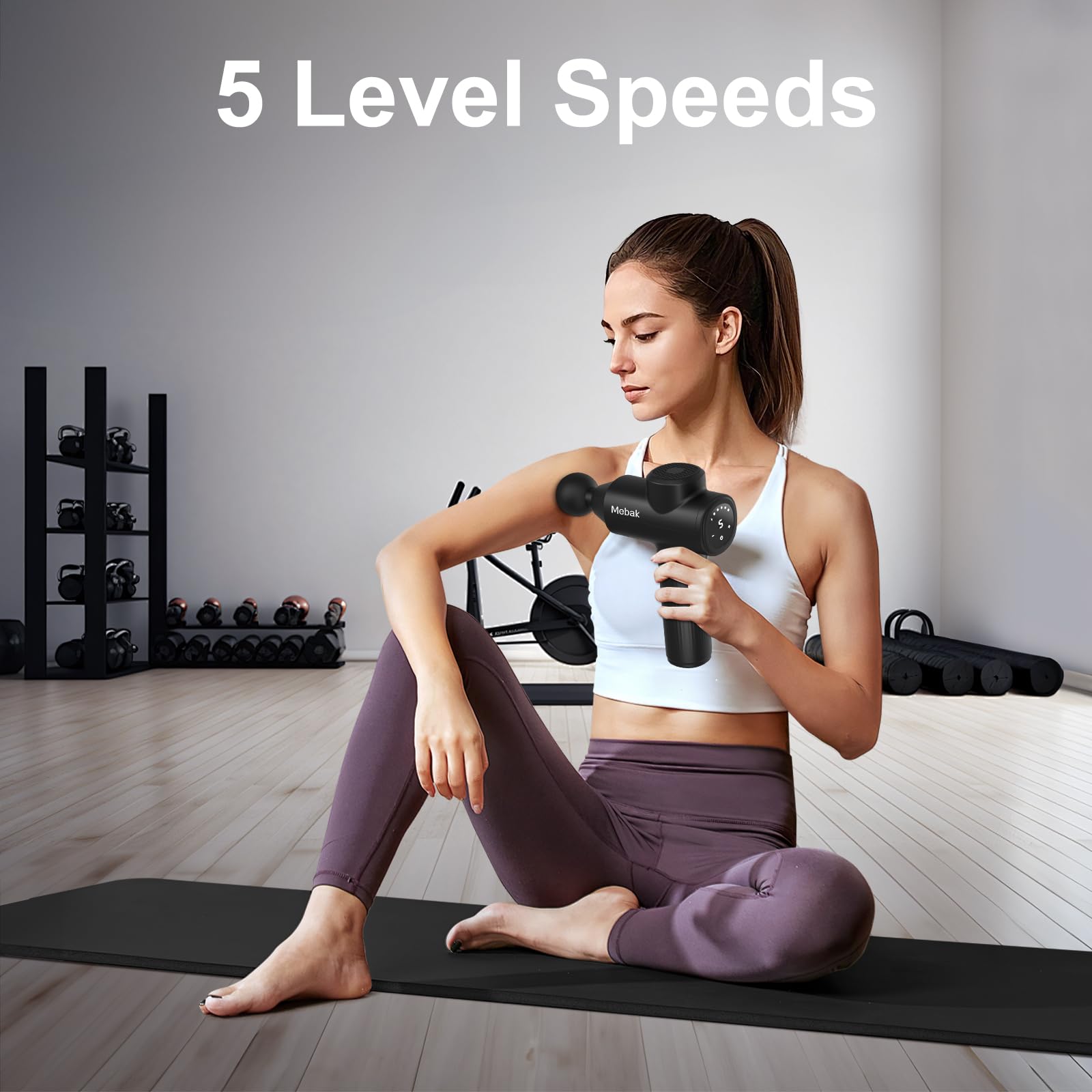 Mebak 7 massage gun heads attachment enables tailored relief for precise muscle zones.