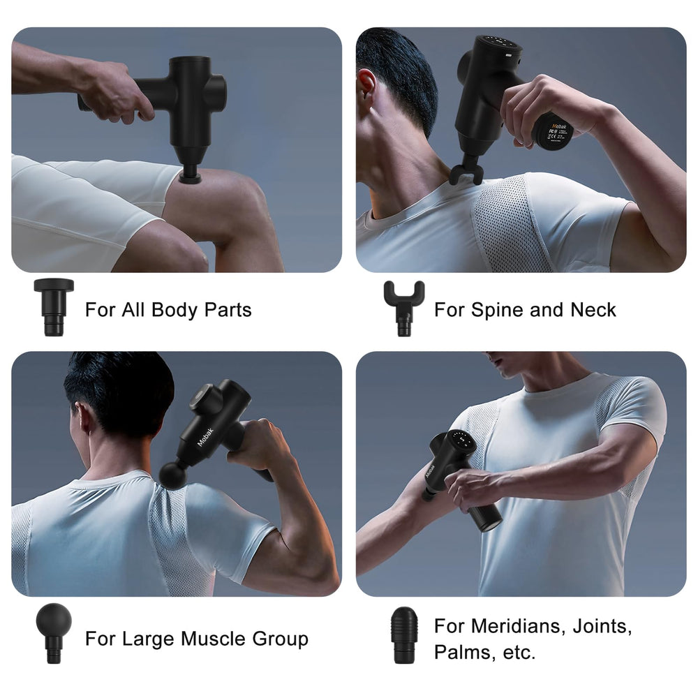 Mebak 7 massage gun LED screen allows quick speed adjustments during sessions.