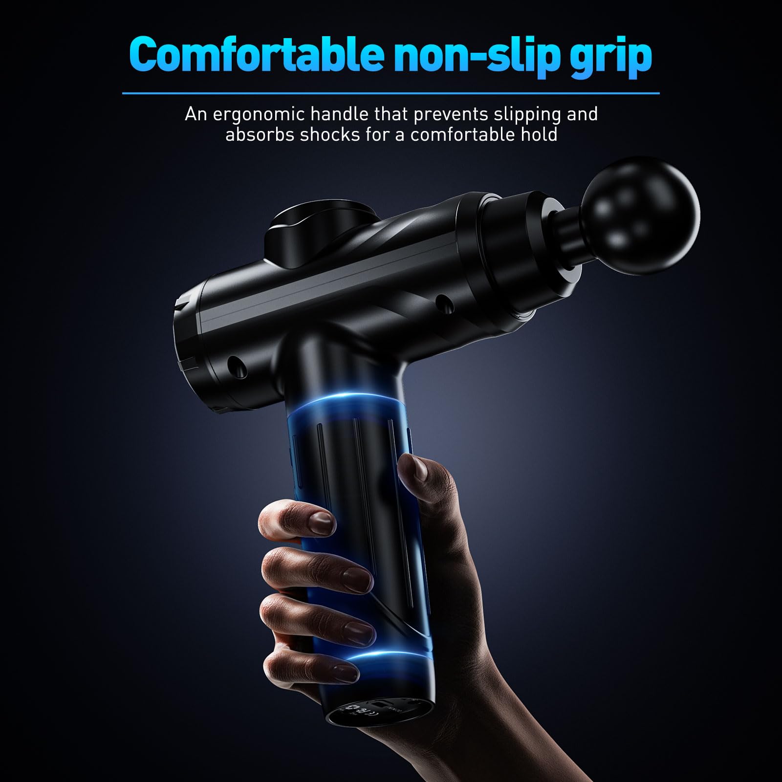MECOC Massage Gun is compact and lightweight for easy handling.