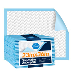 MED PRIDE 25-count disposable underpads for bulk bed protection.