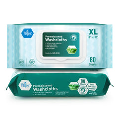 MED PRIDE disposable XL washcloths pack of 80 for easy full-body cleansing