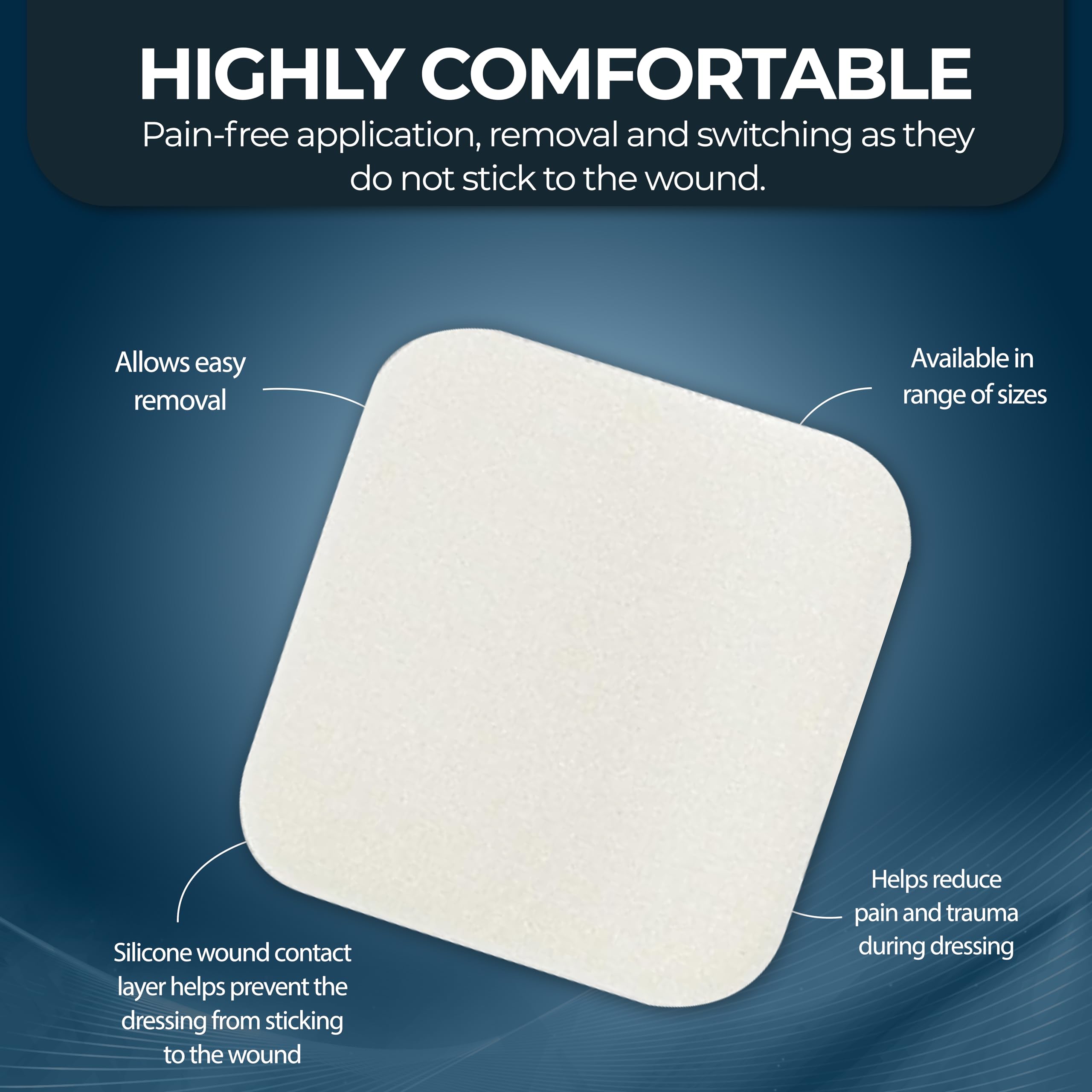 MED PRIDE high-absorbency foam pad helps manage exudate.