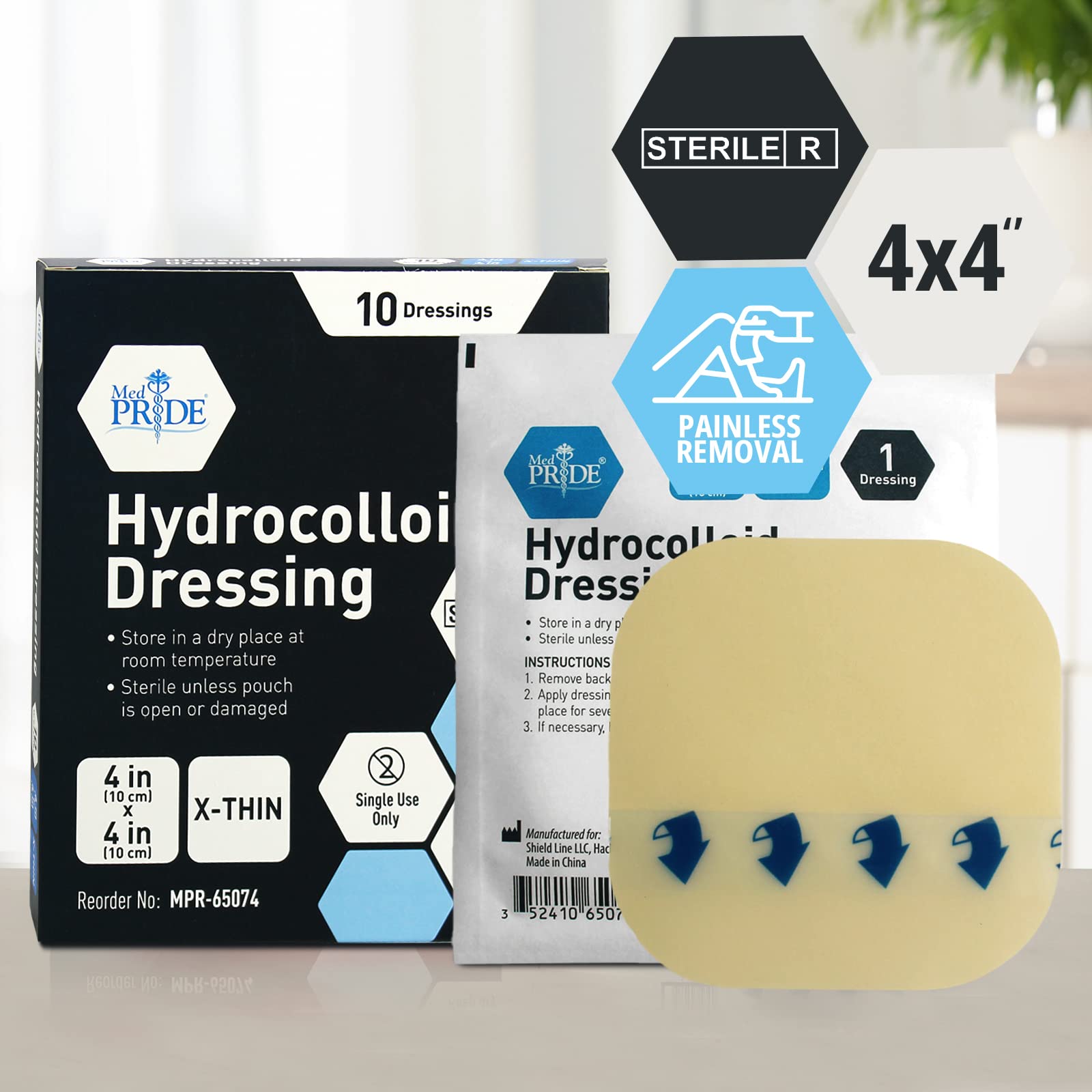 MED PRIDE Hydrocolloid Dressing easy removal minimizes discomfort during changes.
