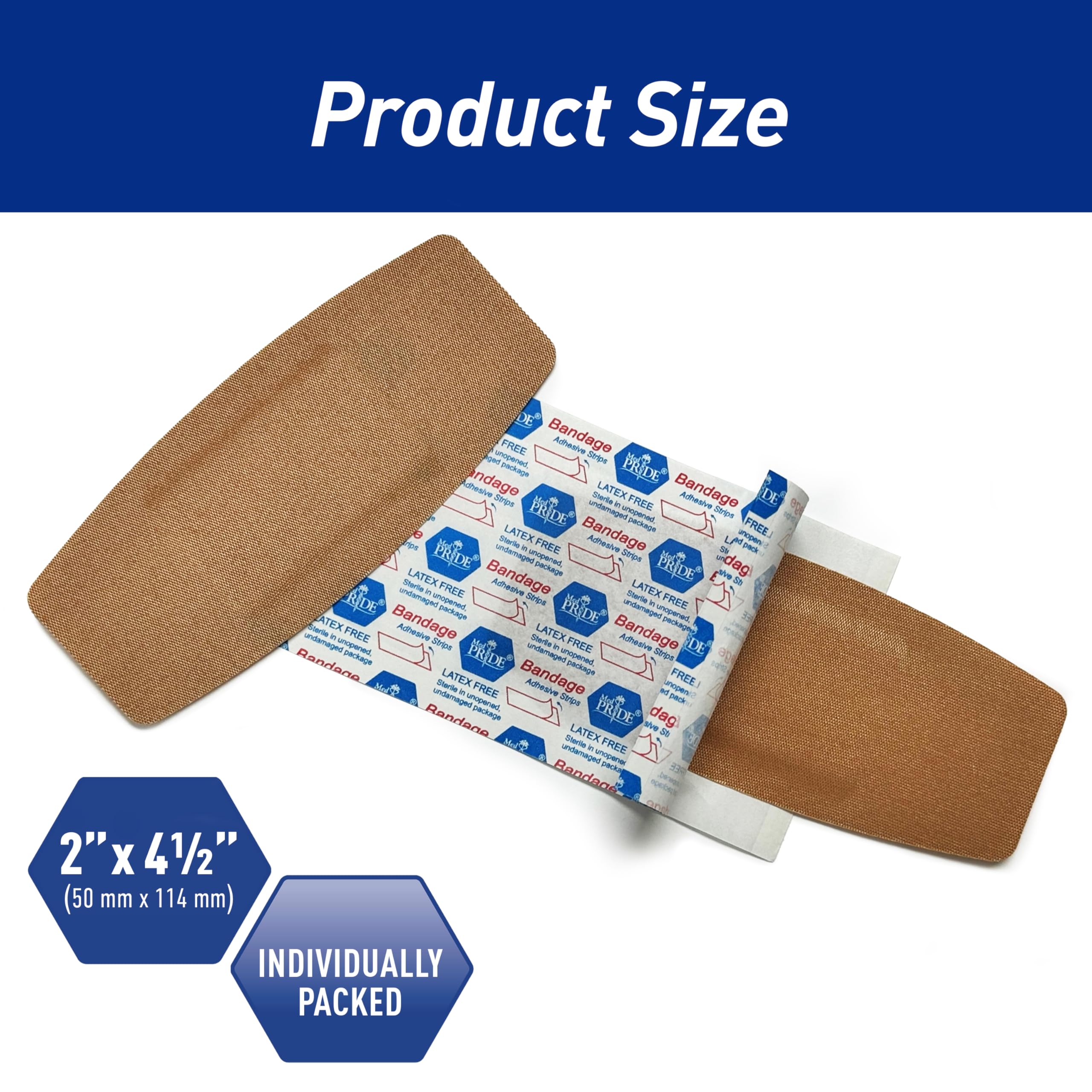 MED PRIDE latex-free hypoallergenic adhesive supports sensitive skin with secure adhesion.