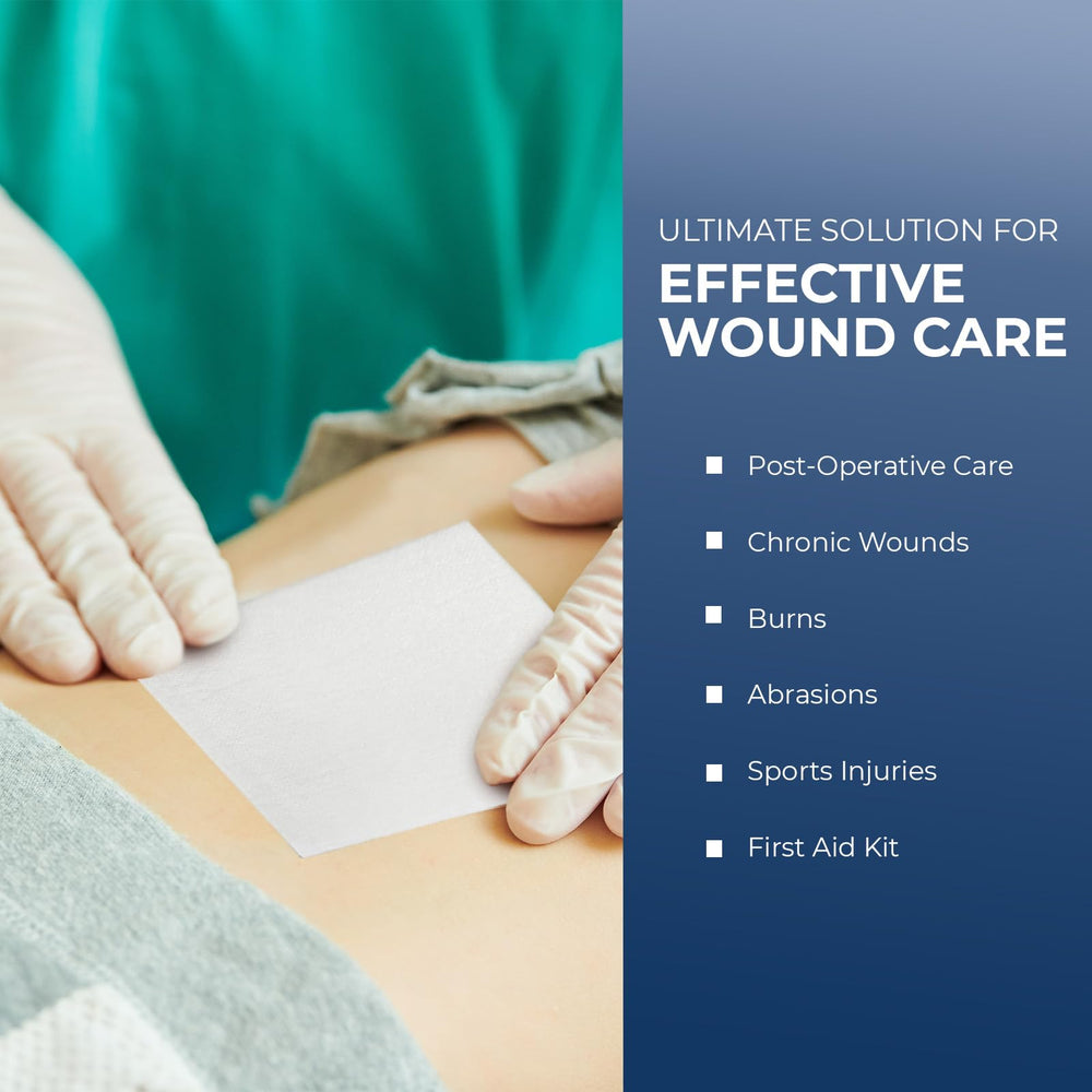 MED PRIDE nonstick pad wound care absorption detail demonstrates high absorbency