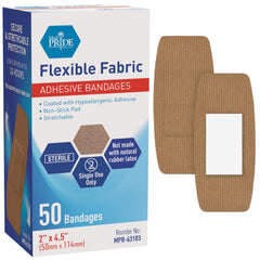 MED PRIDE sterile bandages, individually wrapped for clean, on-the-go wound care.