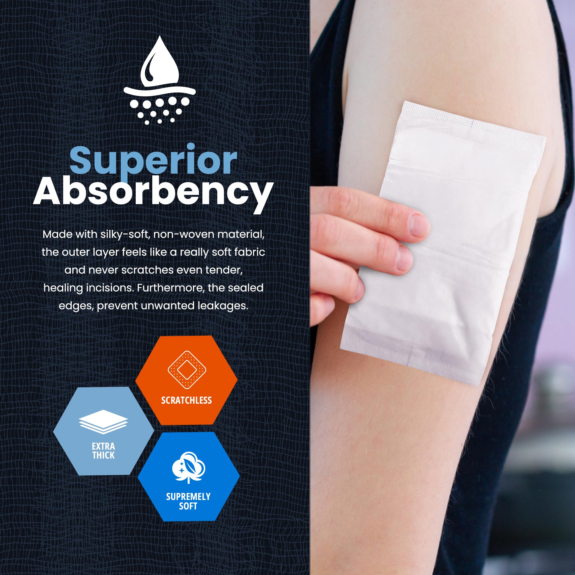 MED PRIDE sterile gauze abd pads 5x9 nonstick-back minimizes sticking during dressing changes