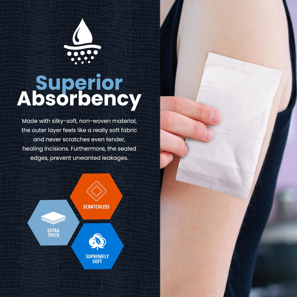 MED PRIDE sterile gauze abd pads 5x9 nonstick-back minimizes sticking during dressing changes