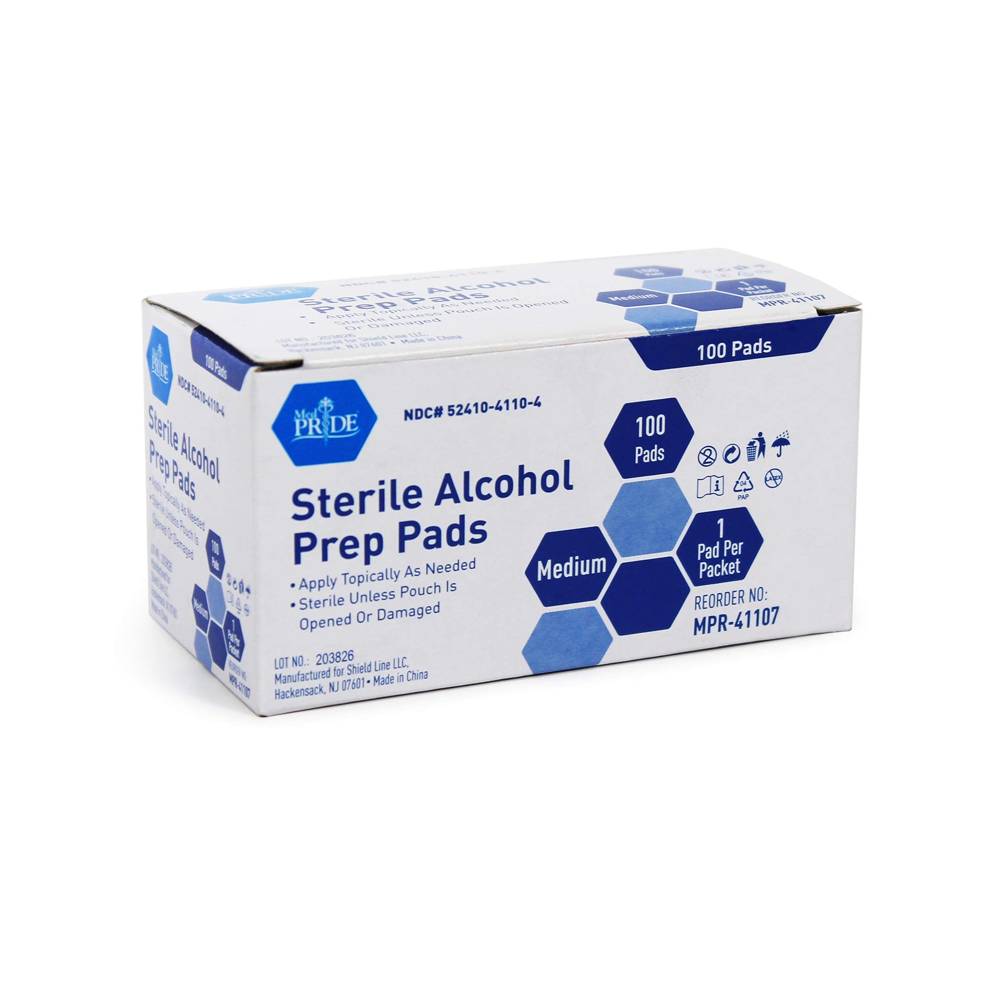MED PRIDE toallitas alcohol estériles sin látex para piel sensible