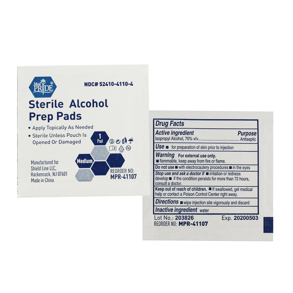 MED PRIDE toallitas alcohol estériles textura suave para piel sensible