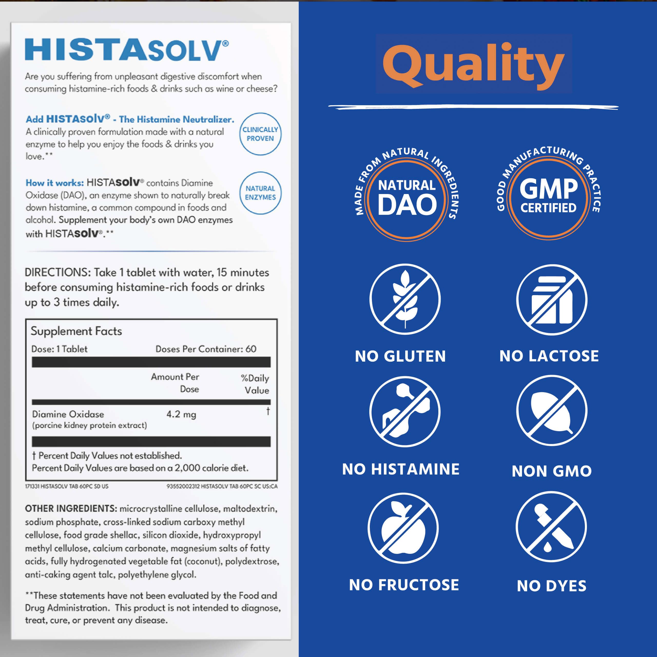 Medagel HISTAsolv on-the-go blister pack ideal for pre-meal use anywhere.