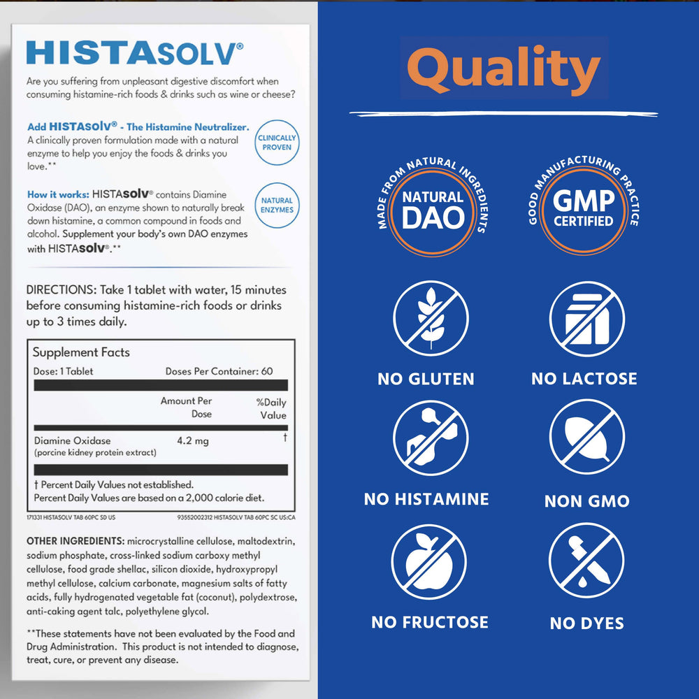 Medagel HISTAsolv on-the-go blister pack ideal for pre-meal use anywhere.