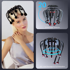 Close-up of MEDAMOC head massager showing 20 heads for even massage.