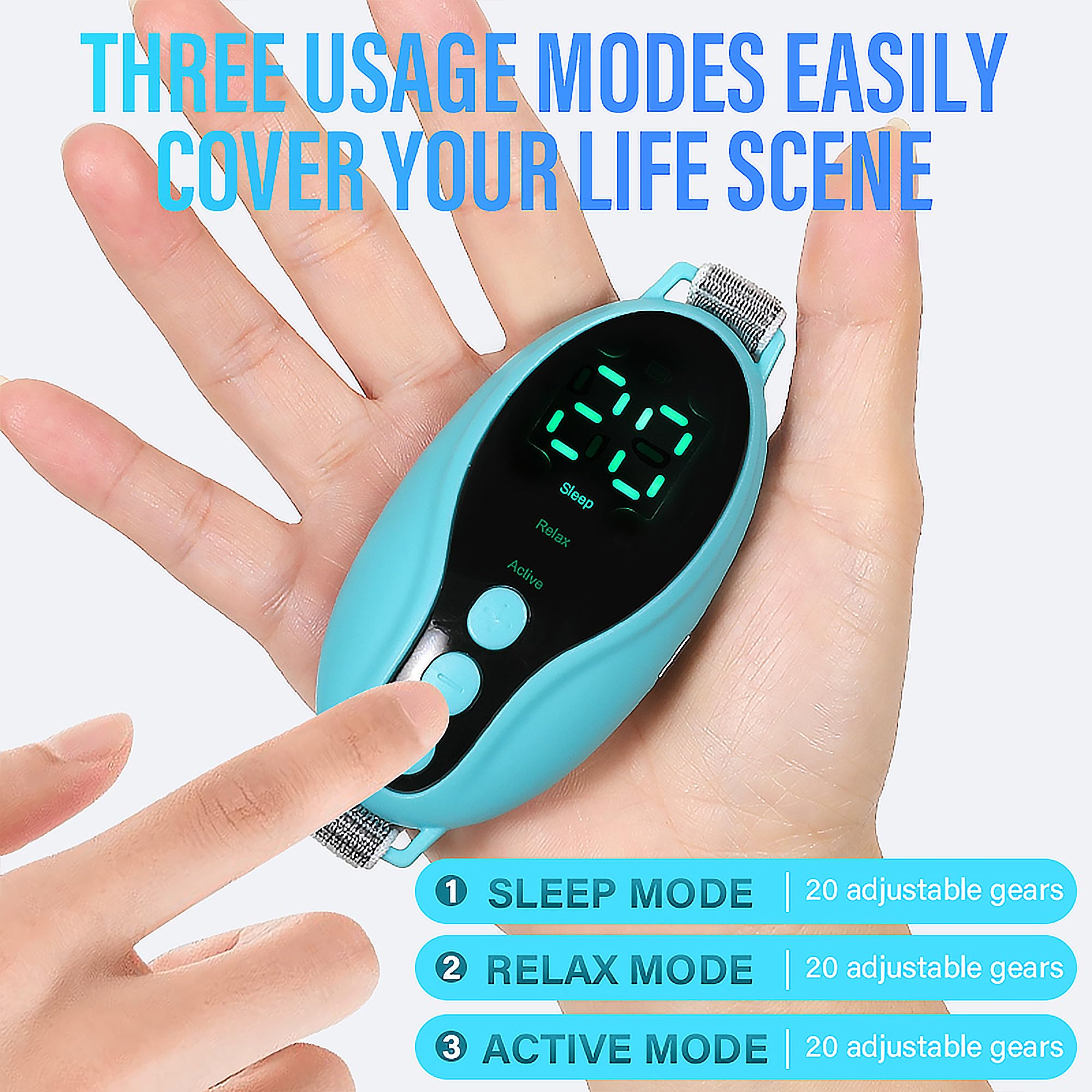 MEDAMOC Sleep Aid Device three-modes display, quick adjustments for personalized pace.