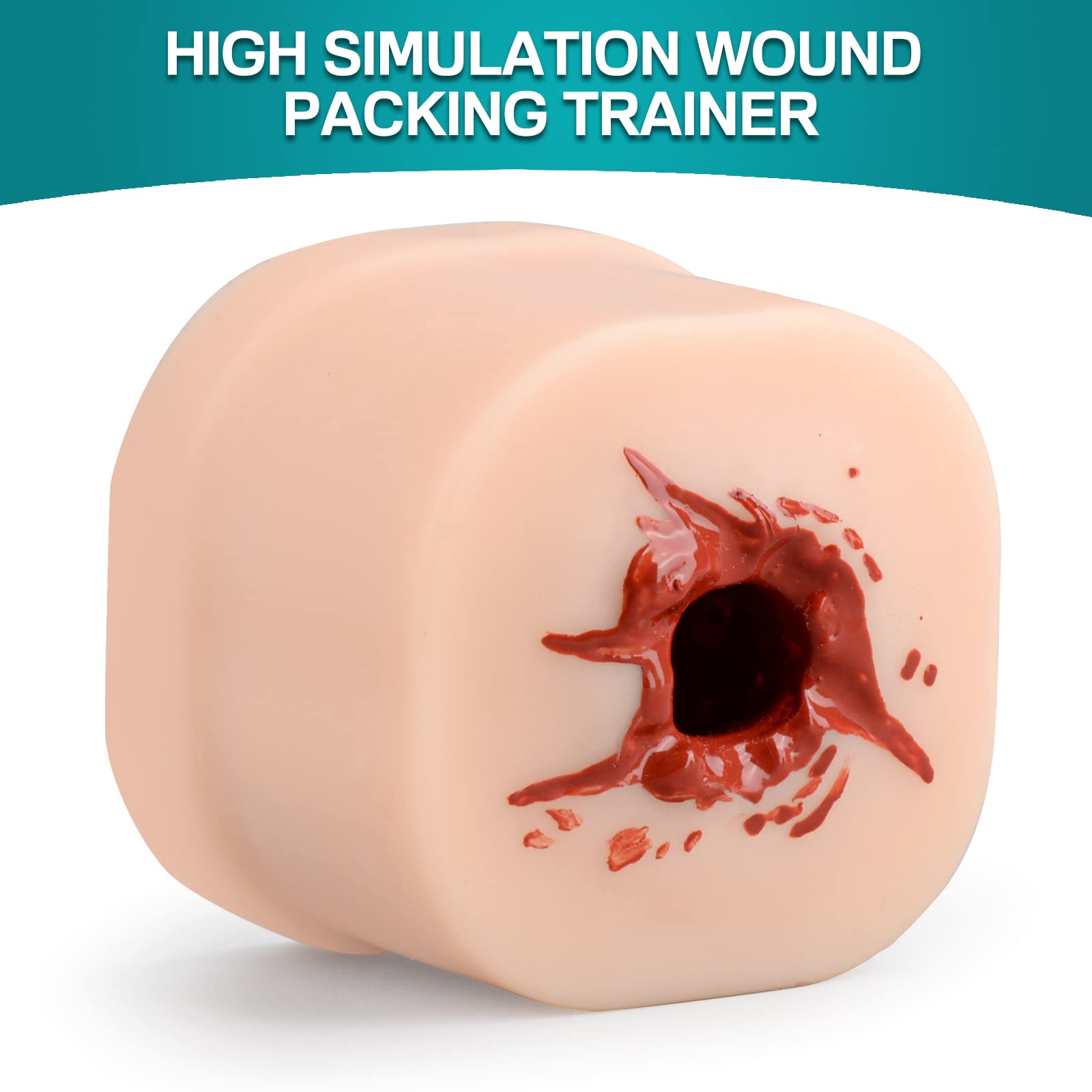 Medarchitect attachable wound packing trainer mounted on a wall for versatile angles.