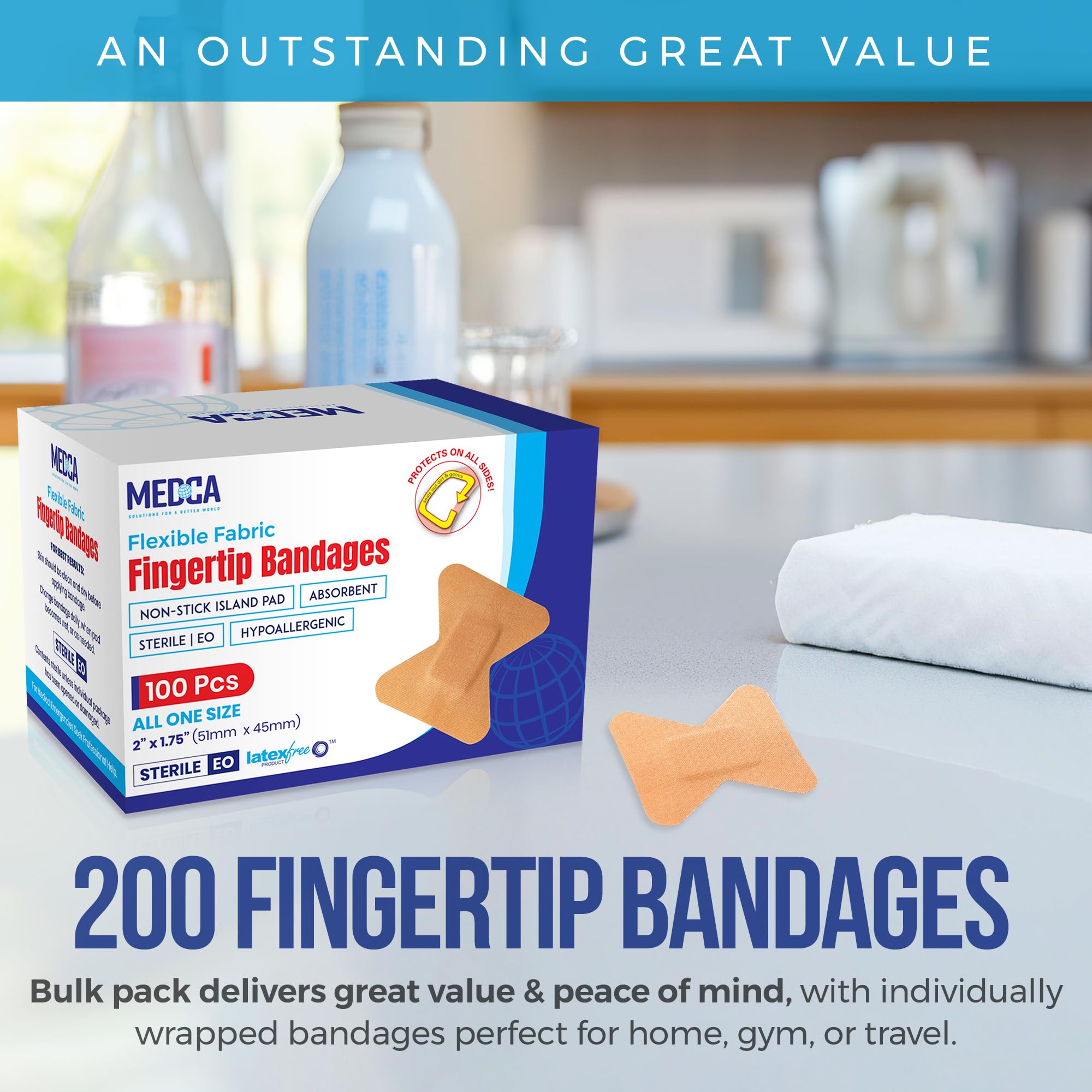 Medca finger bandage stays dry and comfortable during activity.