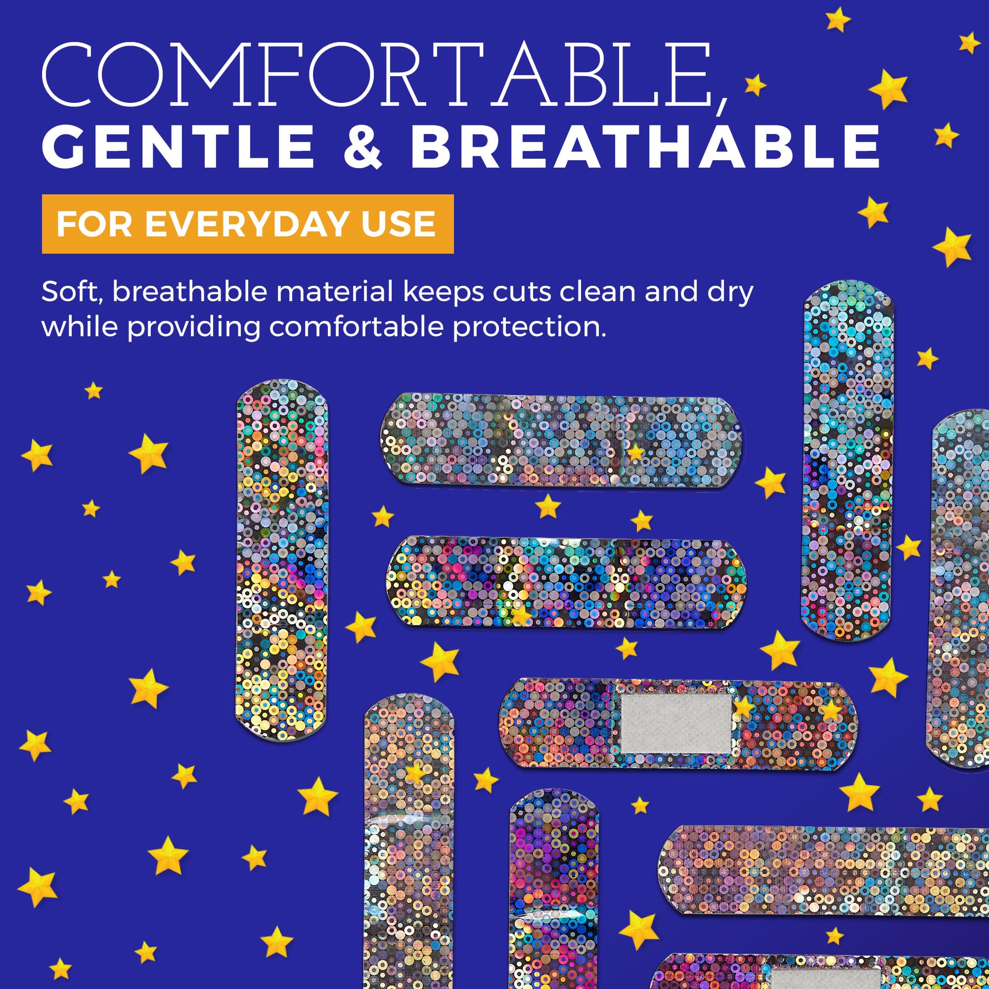 MEDca Glitter Bandages water-resistant design supports active use