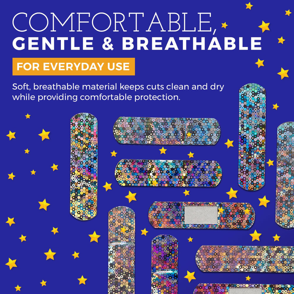 MEDca Glitter Bandages water-resistant design supports active use