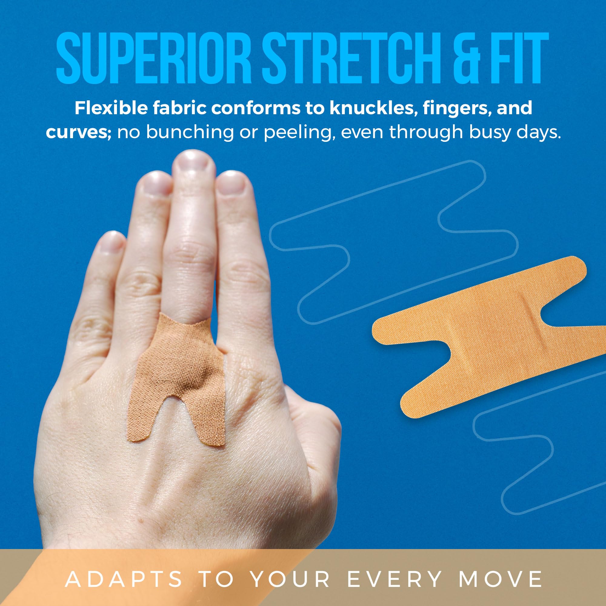 MEDca tiritas para dedos con tela flexible y protección suave.