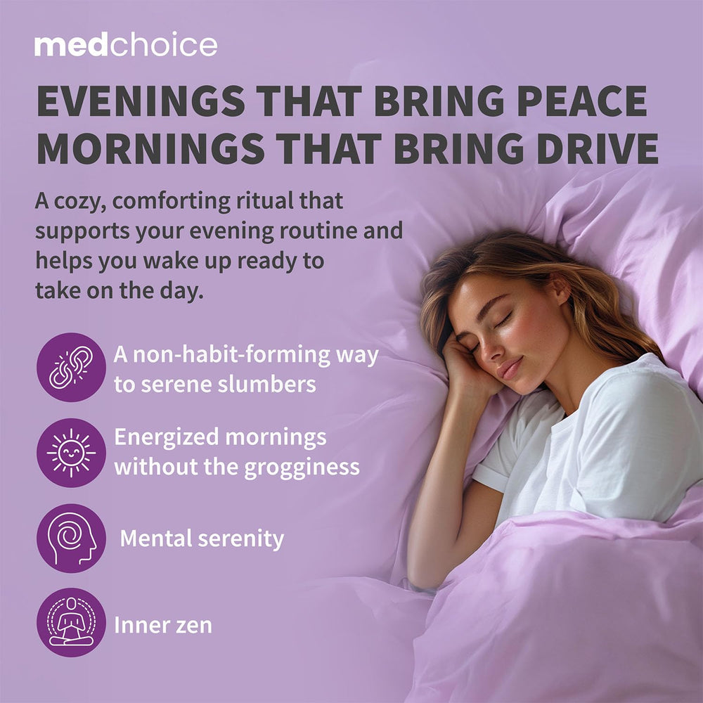 Close-up of melatonin and magnesium on MEDCHOICE label