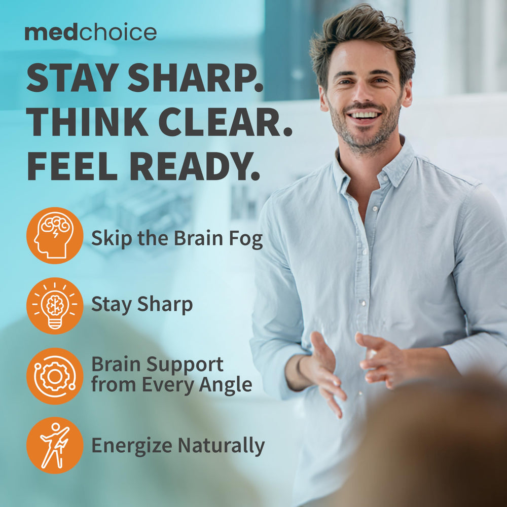 MEDCHOICE Bacopa Monnieri close-up showing botanical blend for cognitive support.