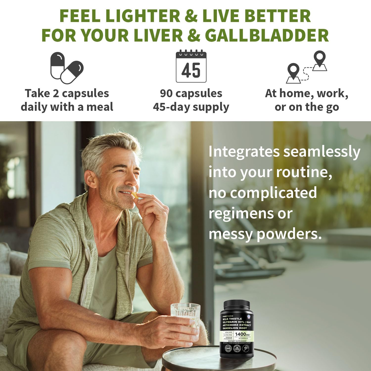 MEDCHOICE capsules beside healthy meal setup
