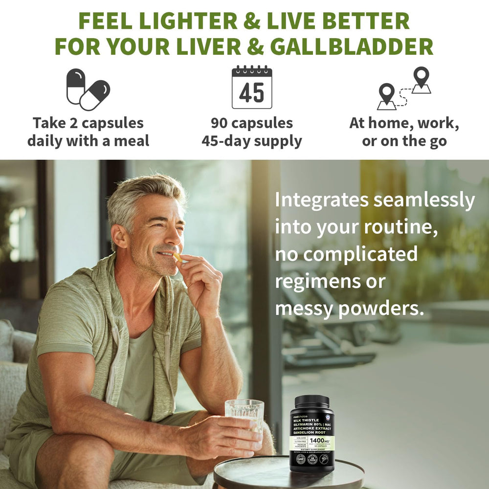 MEDCHOICE capsules beside healthy meal setup