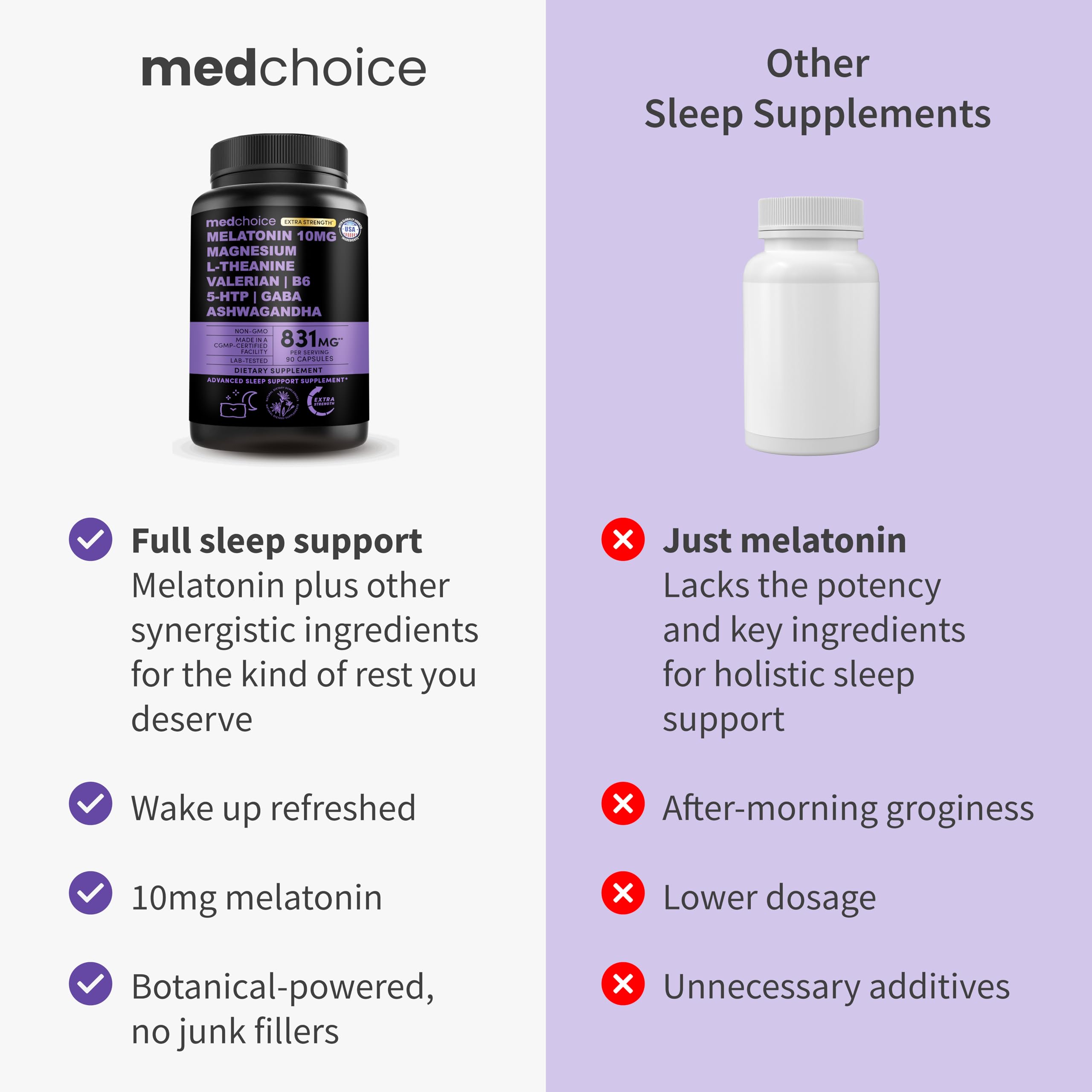 MEDCHOICE l-theanine for gentle relaxation before bed.