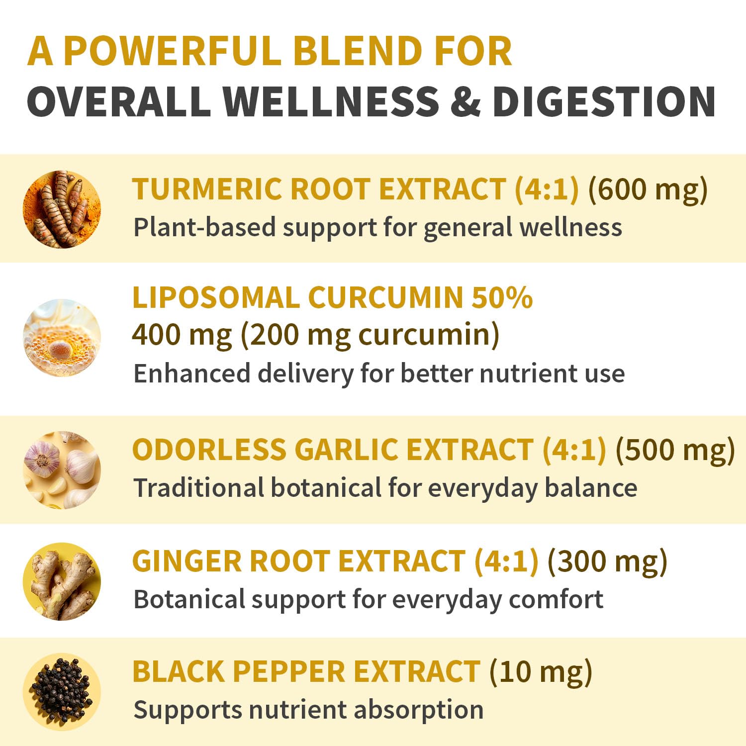 MEDCHOICE Liposomal Turmeric with ginger extract highlighting 4 to 1 blend
