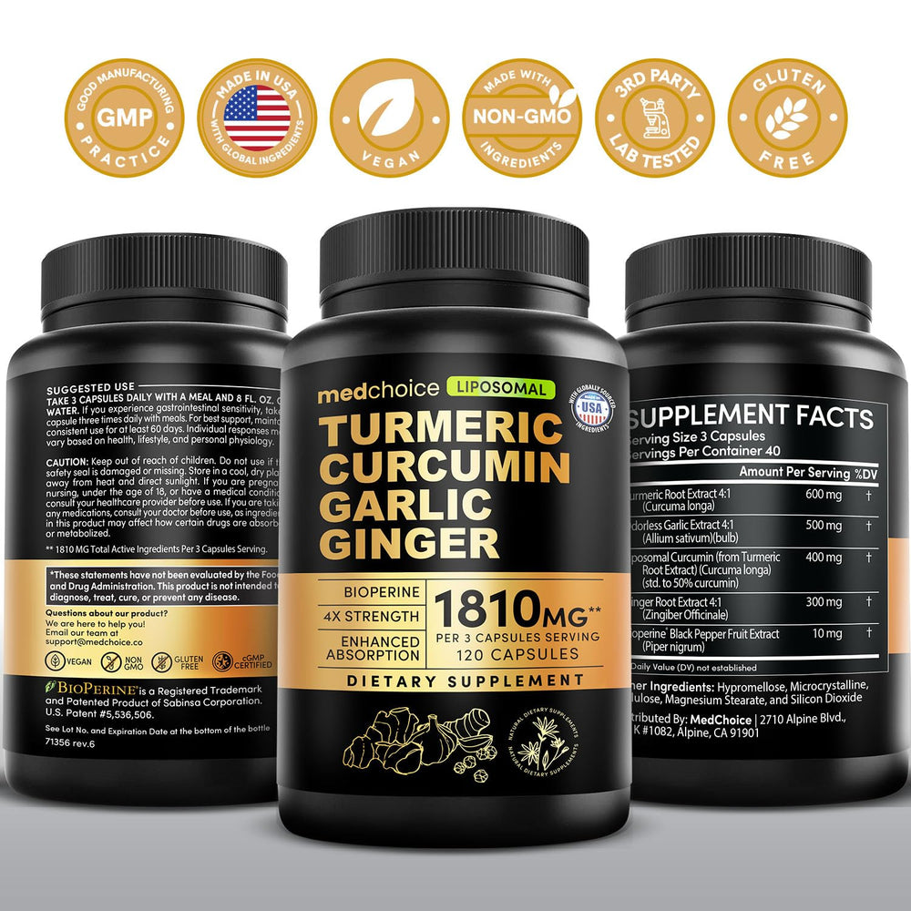 MEDCHOICE Liposomal Turmeric packaging and bottle view