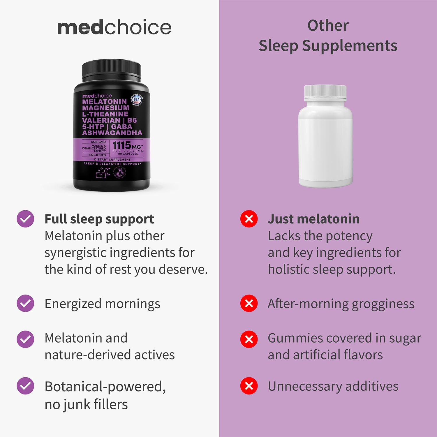 MEDCHOICE nightstand scene with calming bedtime ritual