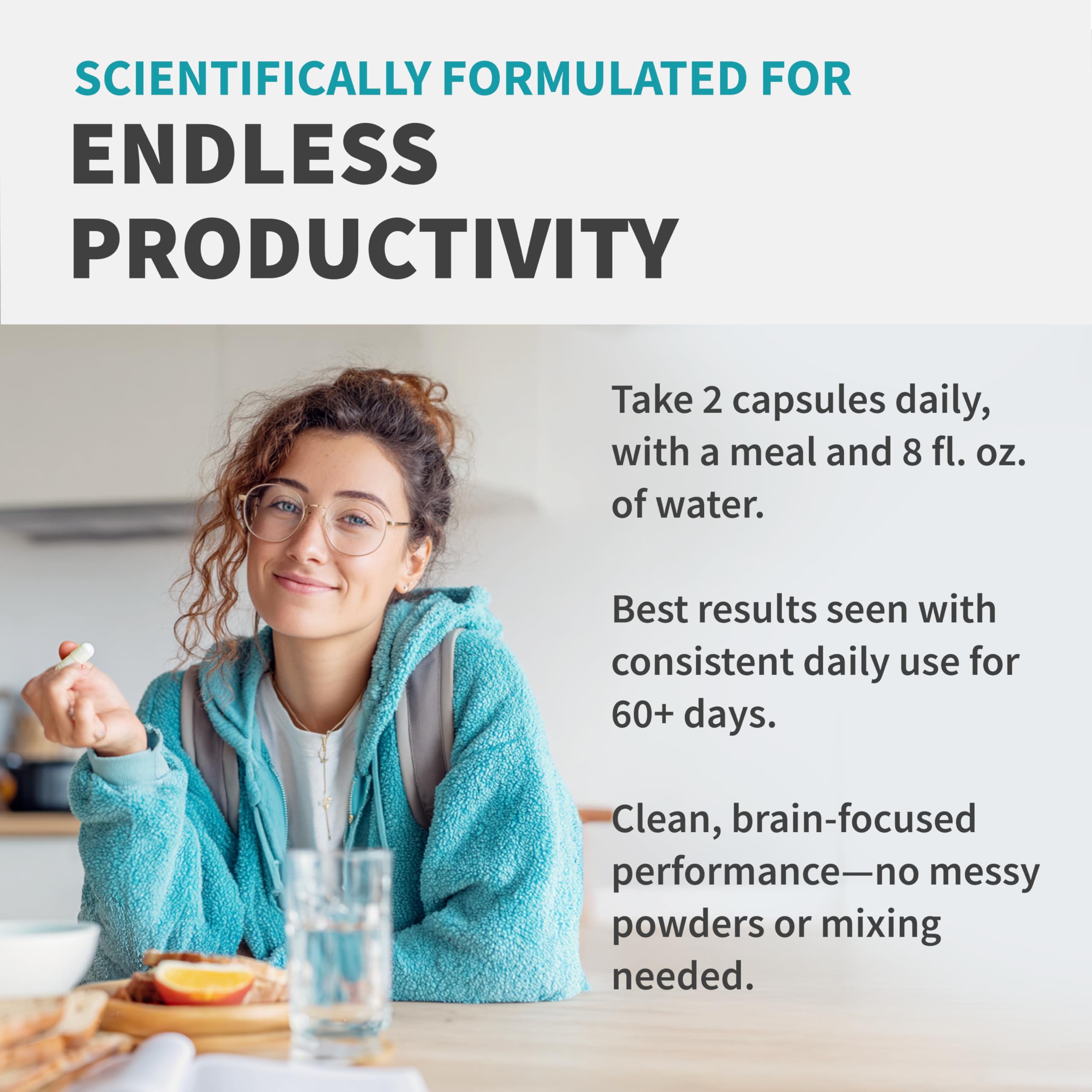 MEDCHOICE vegan gluten-free formula bottle communicates clean energy readiness.