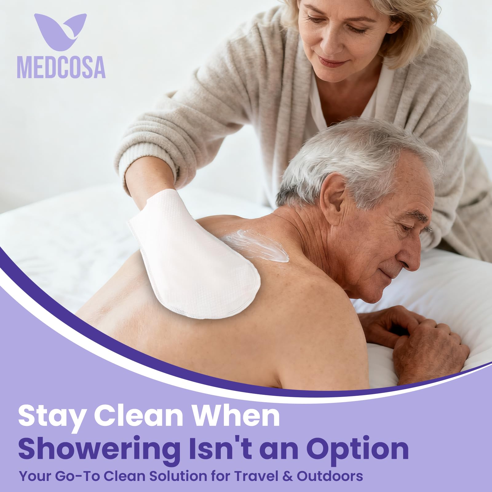 Medcosa thick, three-layer fabric ensures durable cleansing.