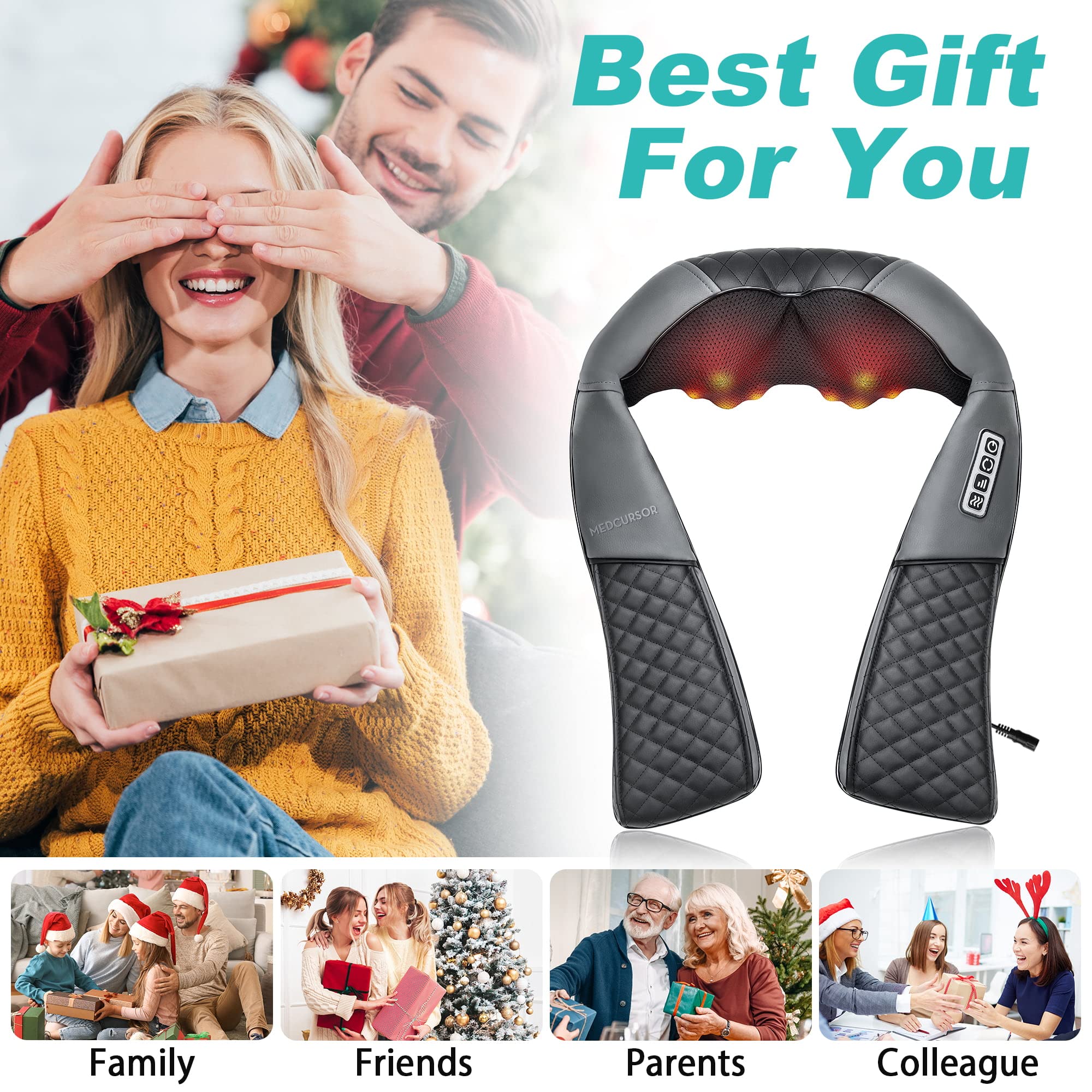 Medcursor car adapter enables massage on the go with a 6 ft cord.