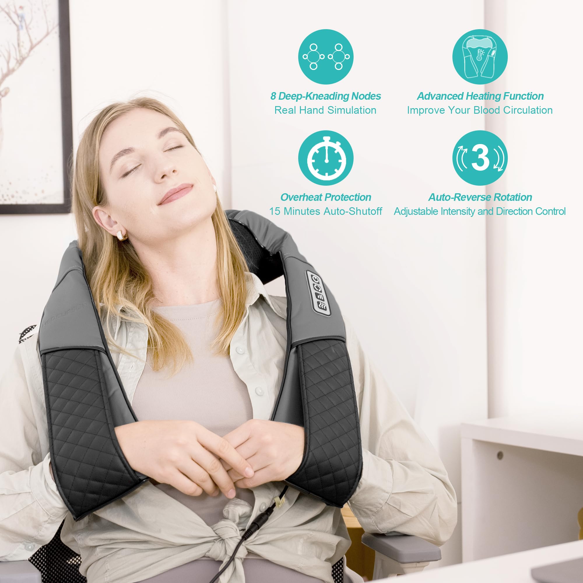 Medcursor deep-tissue shiatsu massage for fatigue relief after workouts.