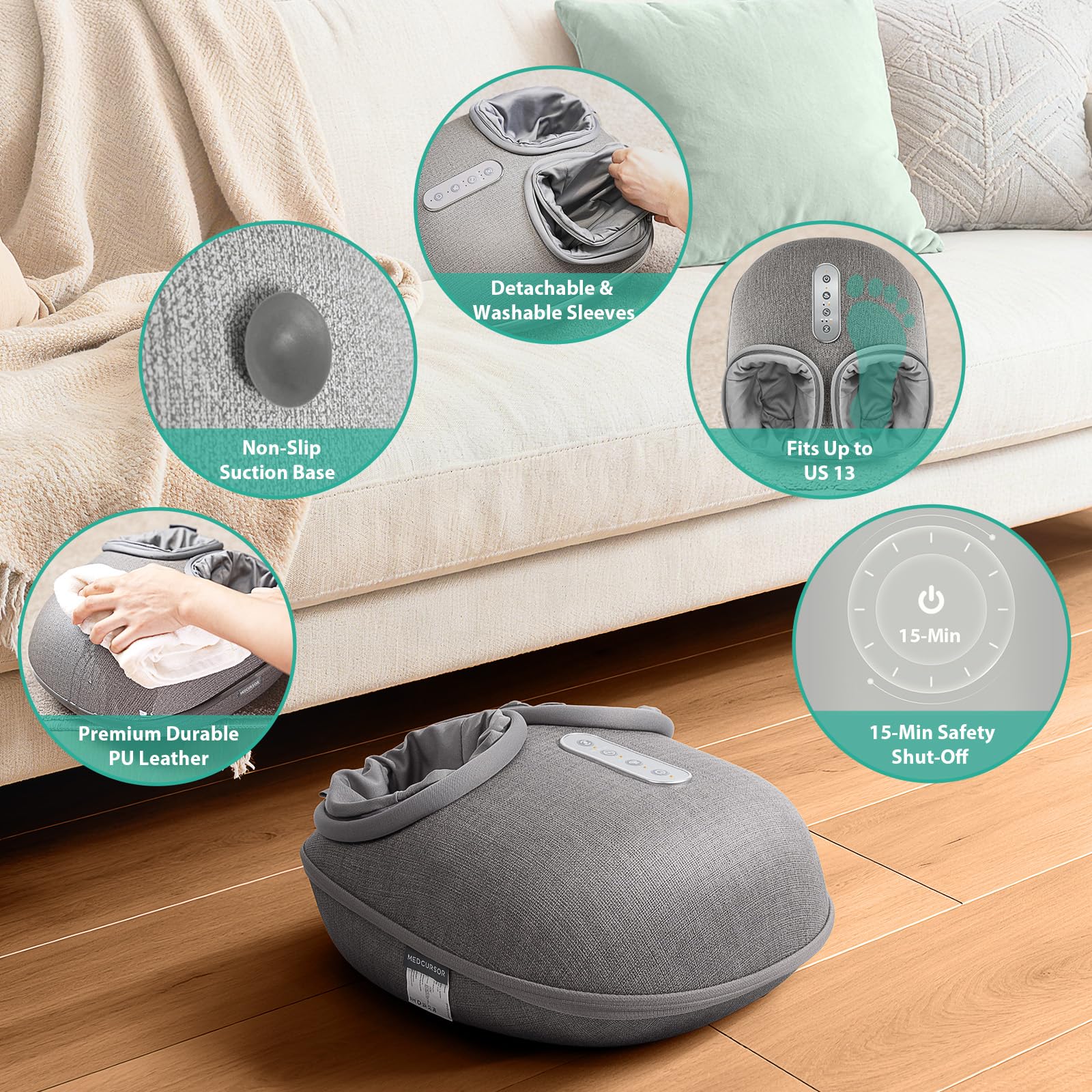 Deep kneading rollers in Medcursor massager delivering targeted pressure