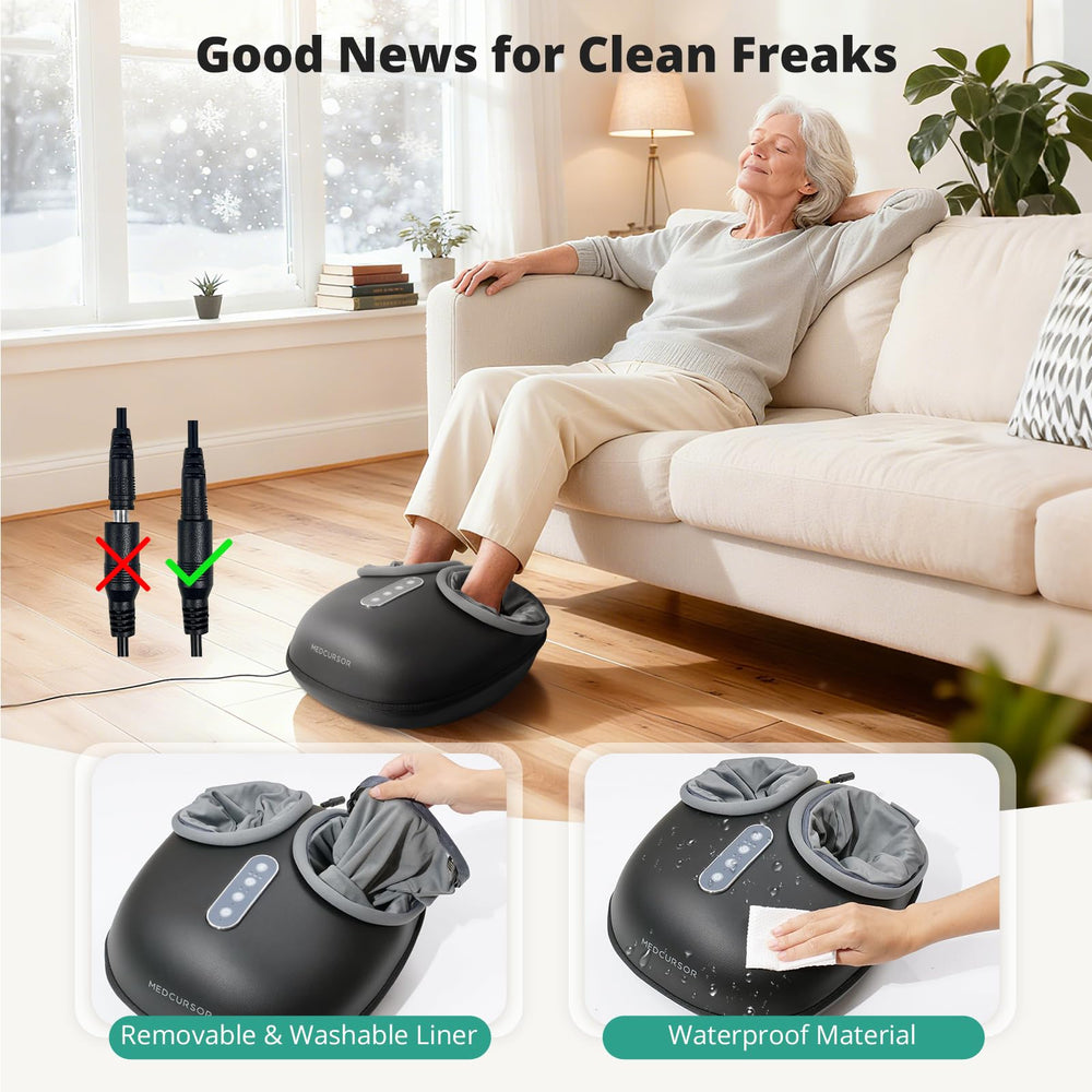 Medcursor Foot Massager easy-clean PU exterior and removable sleeve