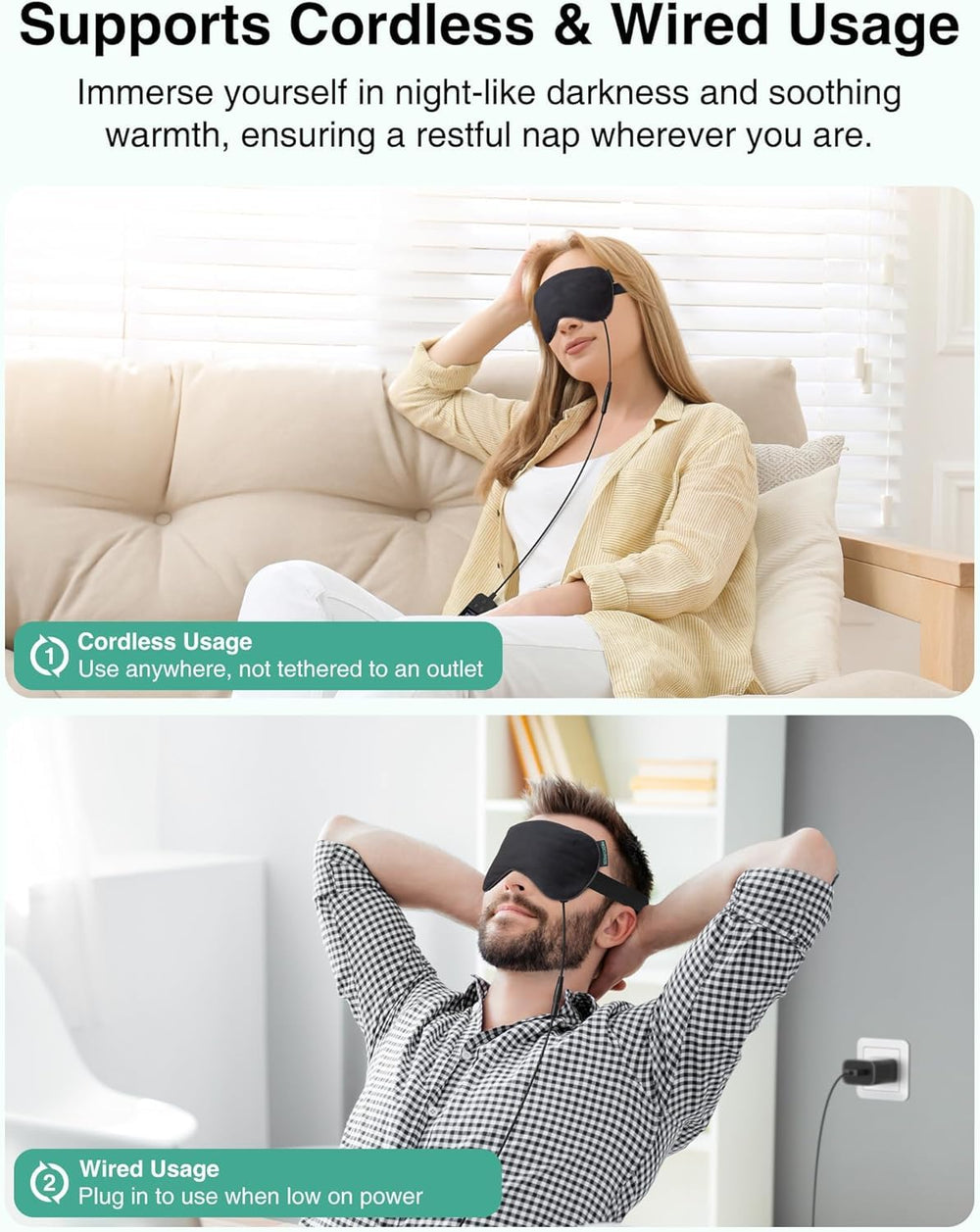 Medcursor heated eye mask five heat levels customize warmth.