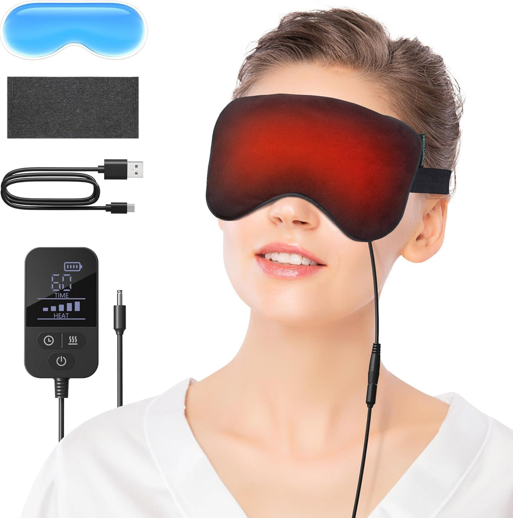 Medcursor Heated Eye Mask front view shows cozy warmth for relaxation