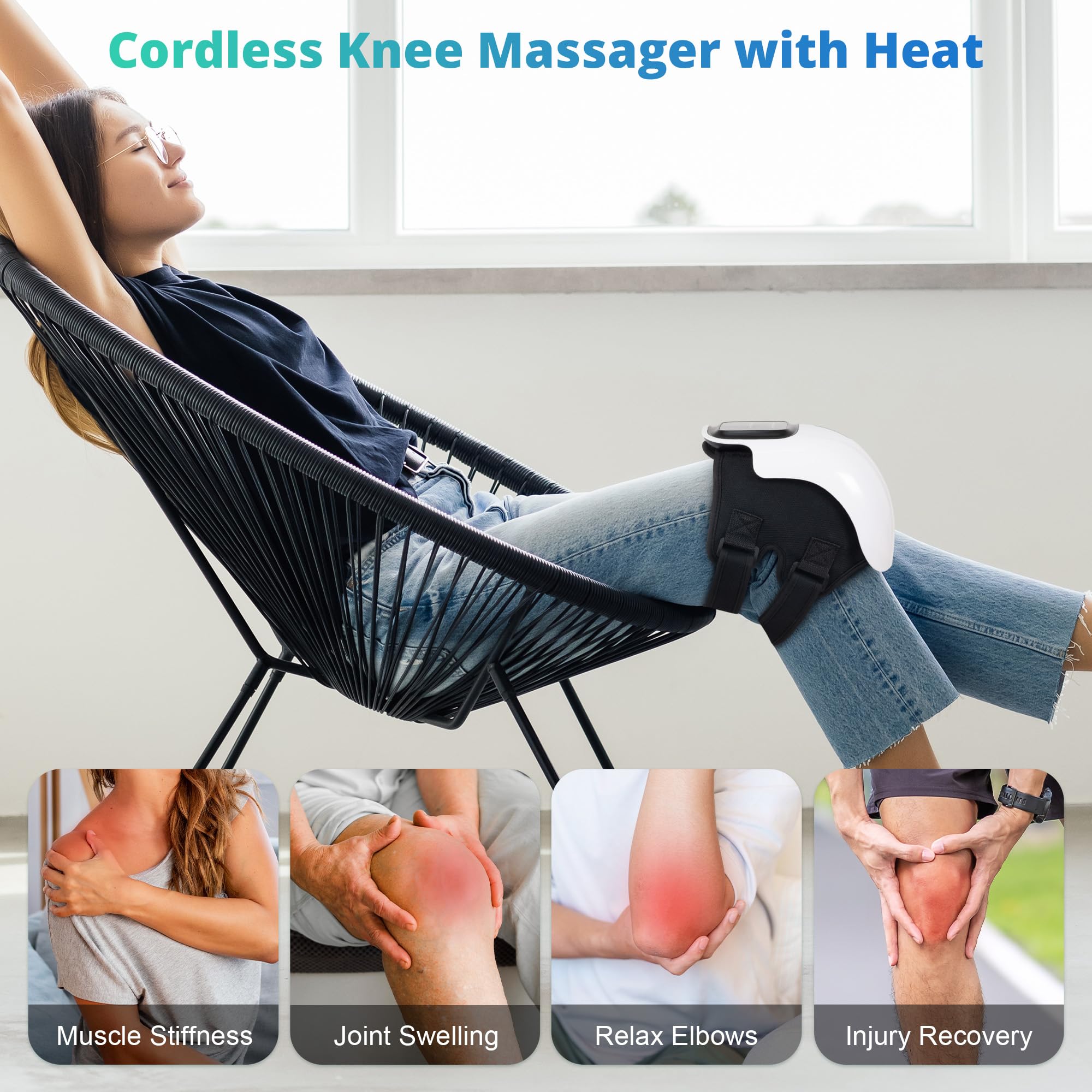 Medcursor Knee Massager LED display keeps settings visible.